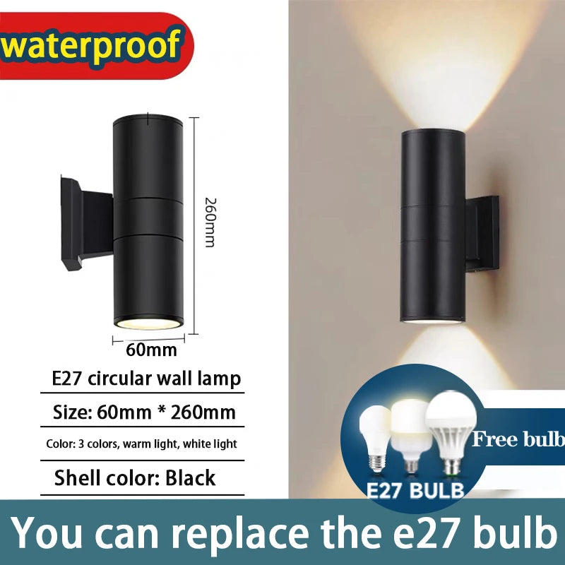 TriColor LED Outdoor Wall Light - IP65 Waterproof