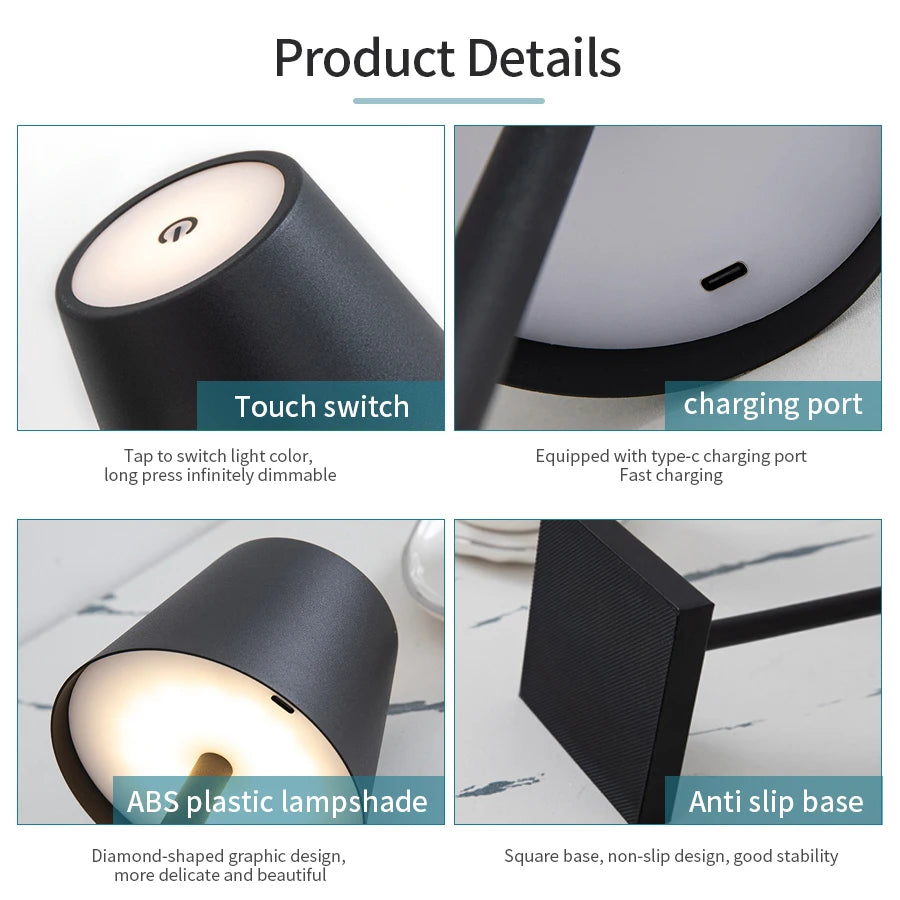 GlowSphere: Rechargeable Touch Dimmable LED Lamp