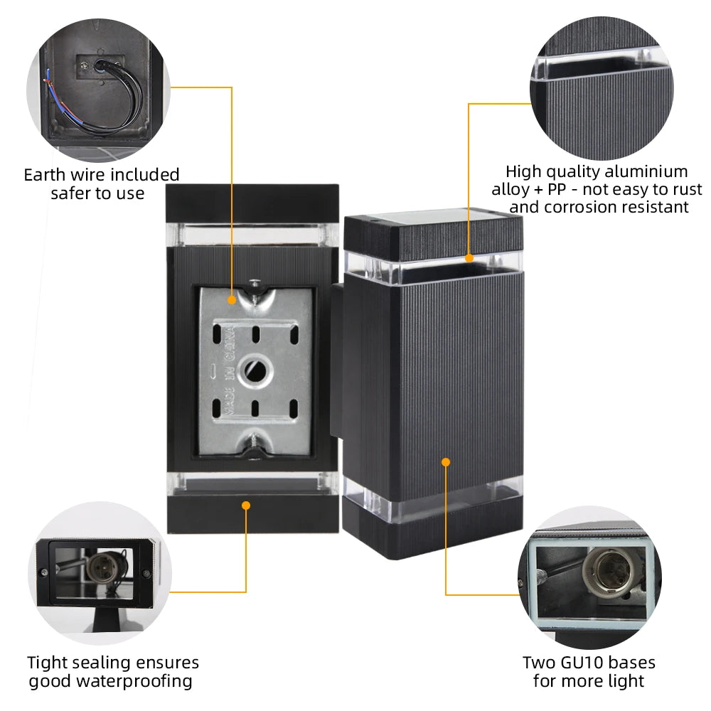 BrightGuard E27 LED Wall Sconce - Waterproof Design