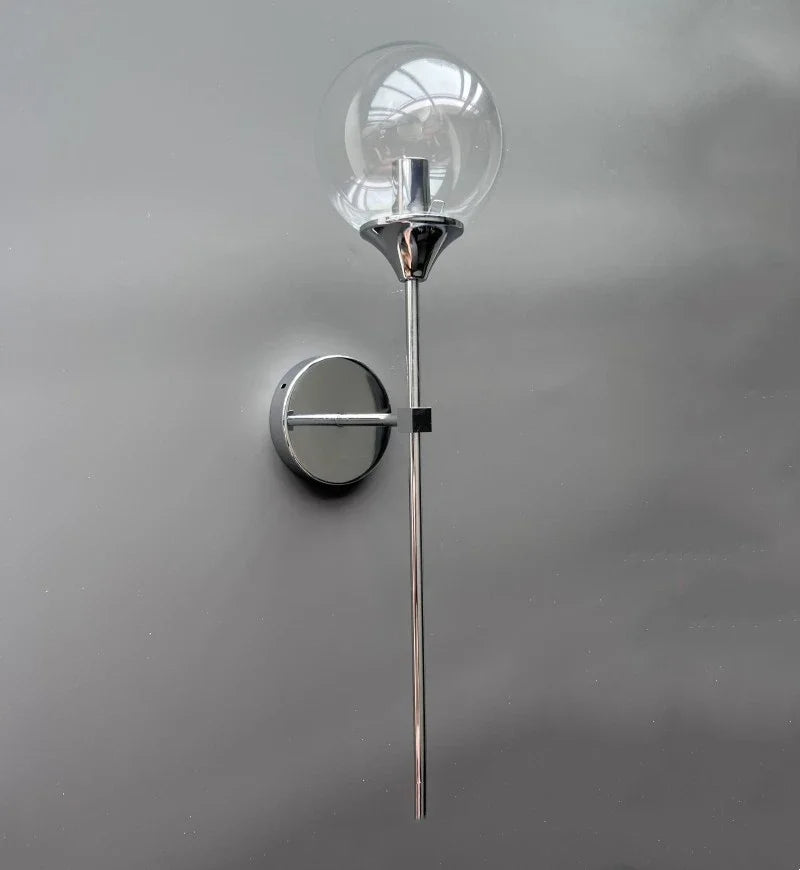Gold Aura Round Glass Wall Sconce - Nordic Style