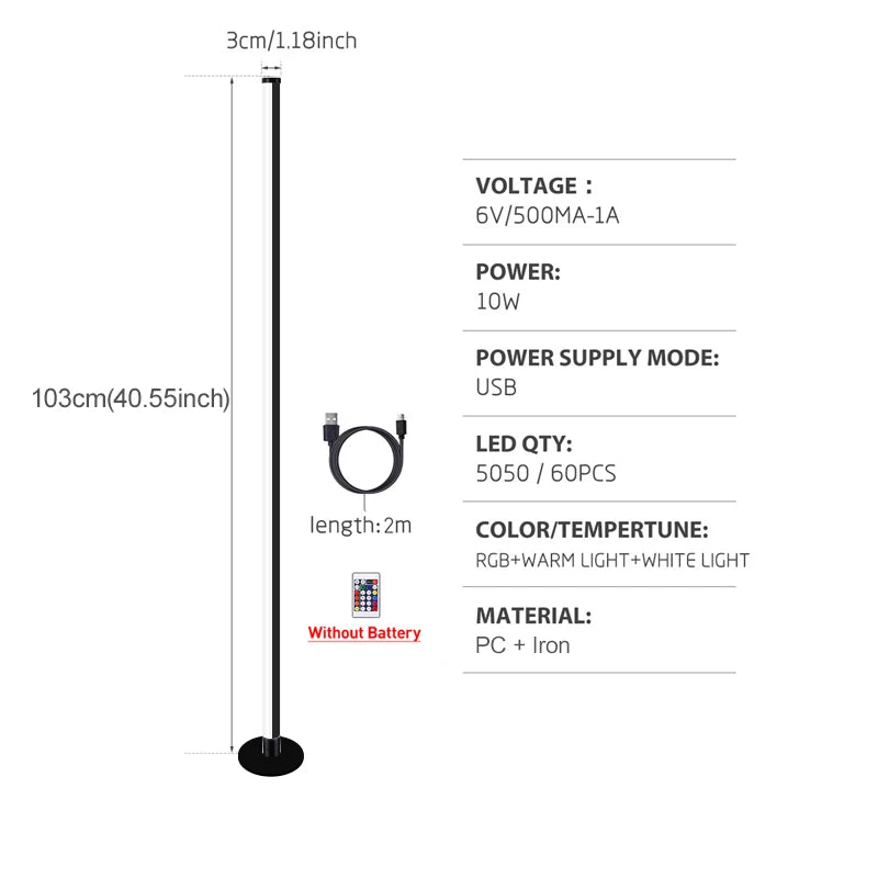 RGB Floor Lamp Modern Floor Lamp Music Sync