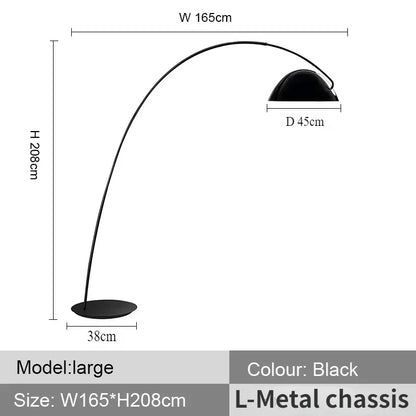 Arc Floor Lamp with Marble or Metal Base, Dimmable LED