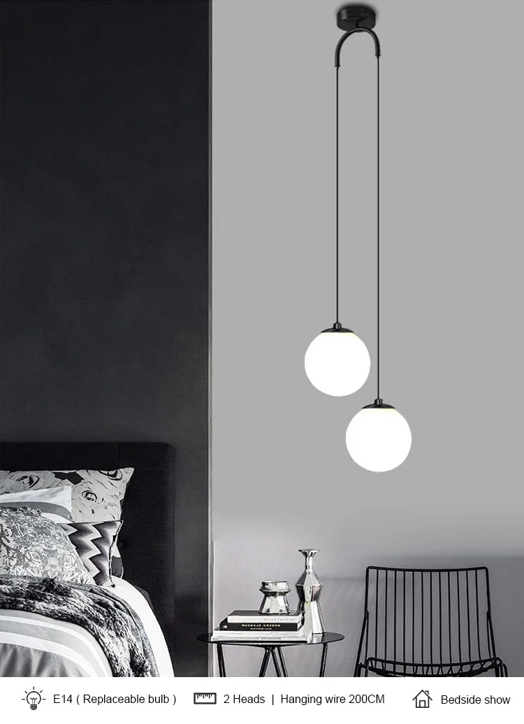 Nordic Gold Glass LED Pendant Lights