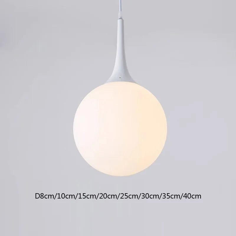 WADBTY White Glass Ball Pendant Lights