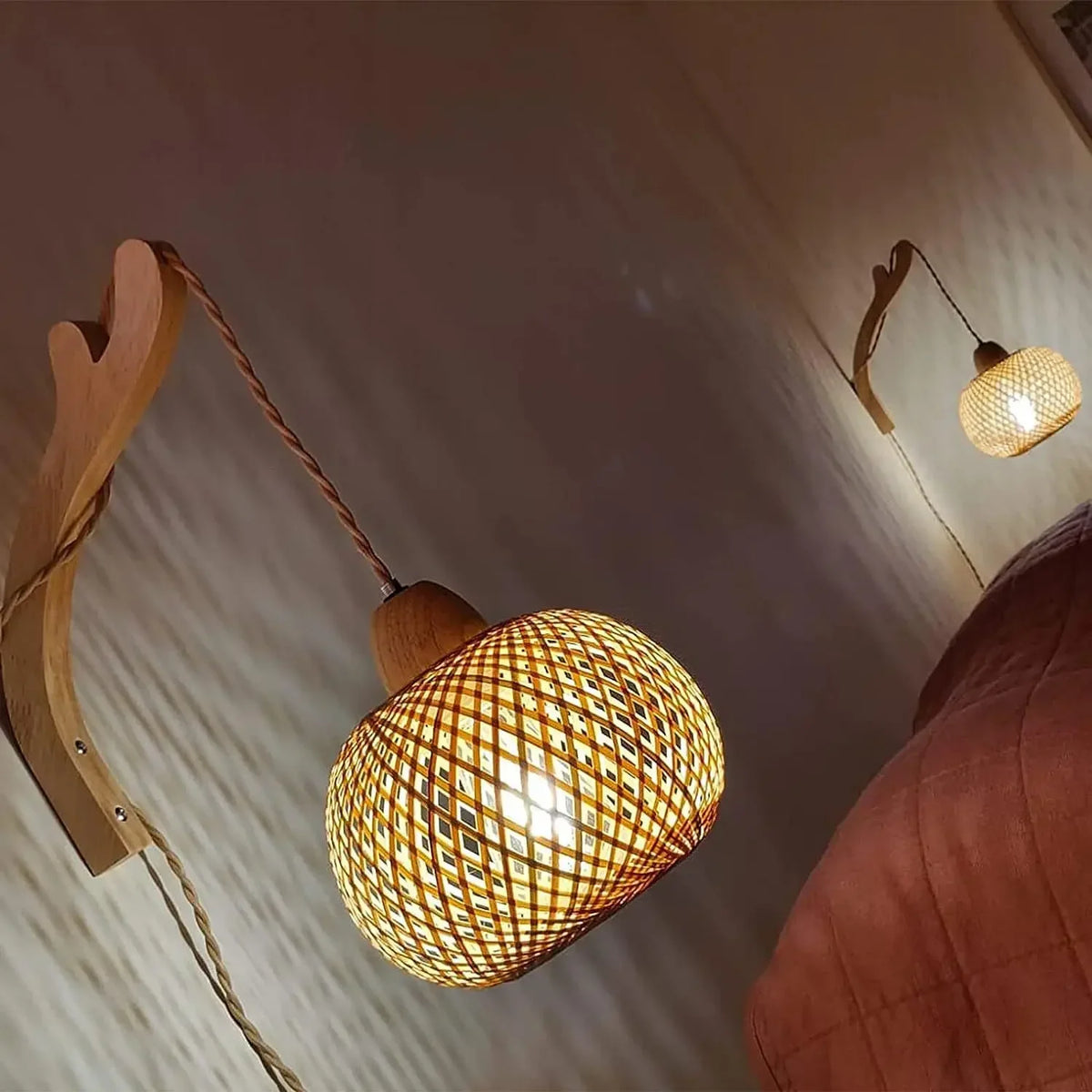 Bamboo Lantern Wall Lamp
