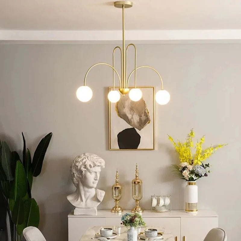 8 Head Milky Ball Chandelier