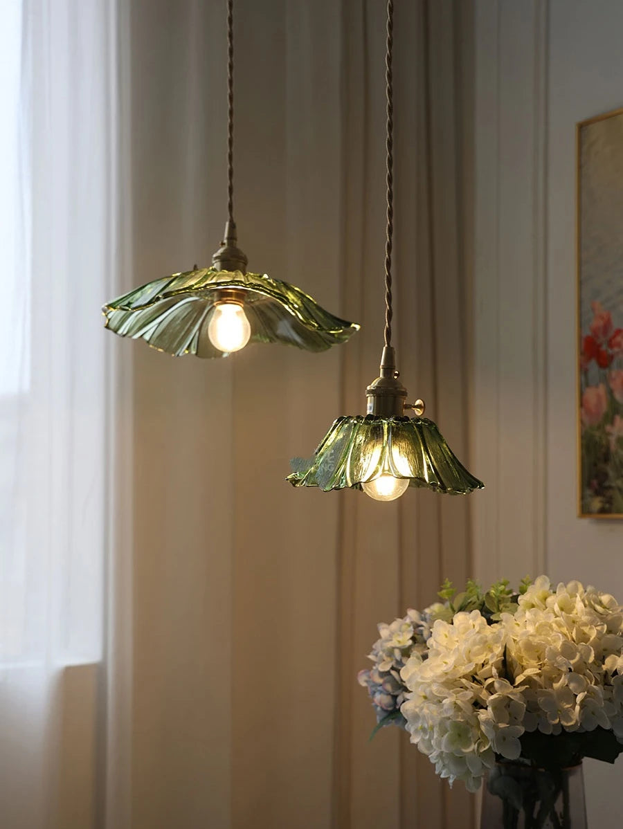 IWHD Nordic Vintage Copper Glass LED Pendant Light Fixtures