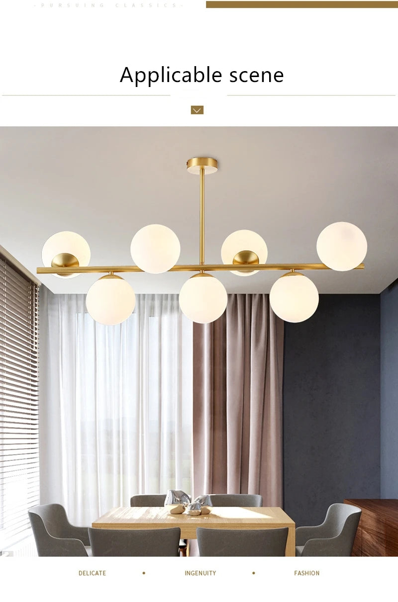Modern 6-7 Heads Magic Bean Glass Chandelier
