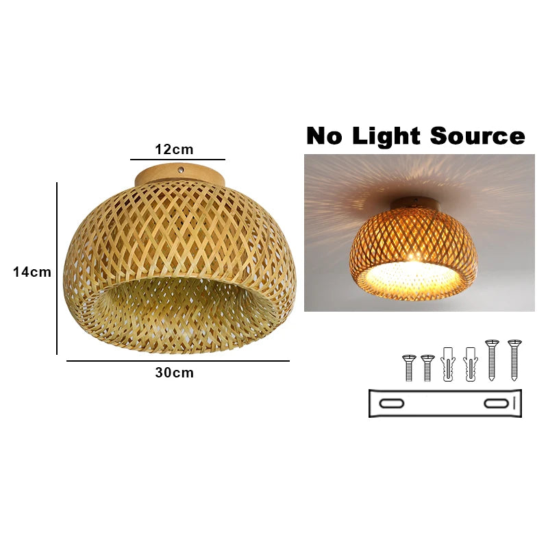 Woven Bamboo Ceiling Light