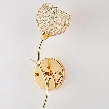 Golden Crystal LED Sconce Wall Light Decor