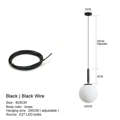 Modern Chandelier Glass Ball LED Pendant Lights