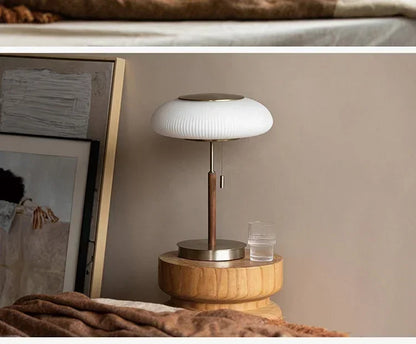Nordic Glow: Retro White Glass LED Desk Lamp