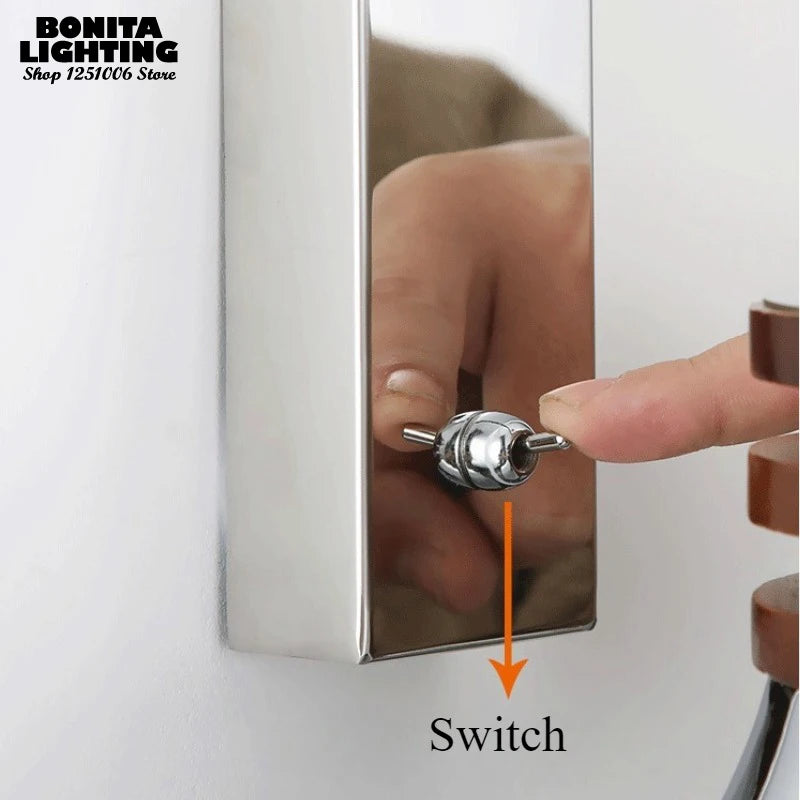 Retro Rotatable Wooden Wall Sconce Light