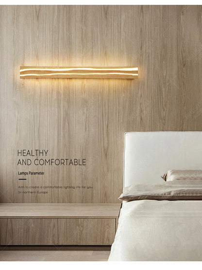 Nordic Wood LED Wall Sconce - Modern Rustic Charm