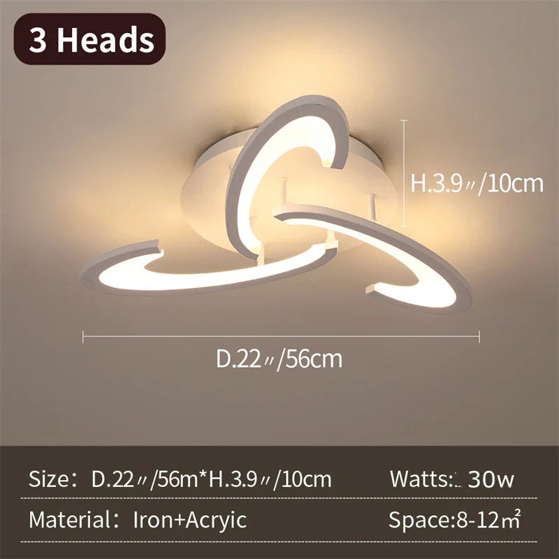 Acrylic LED Ceiling Light, Dimmable with Remote