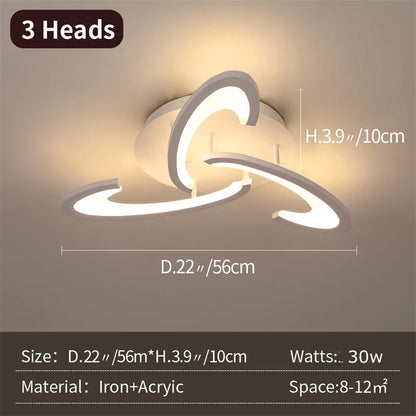 Acrylic LED Ceiling Light, Dimmable with Remote