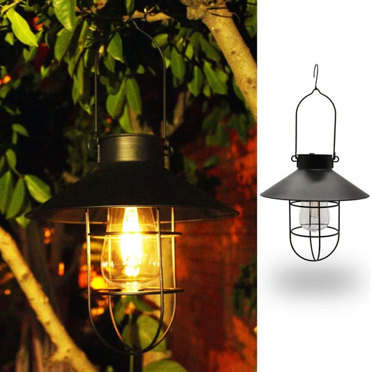 Outdoor Hanging Vintage Metal Solar Garden Lights