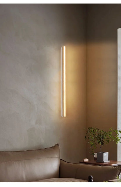 Travertine Glow: Modern Wall Sconce