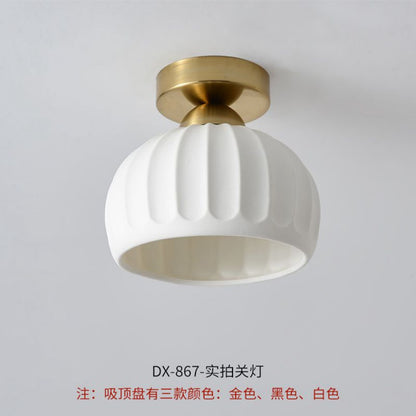 Ceramics Glass LED Corridor Ceiling Lamp