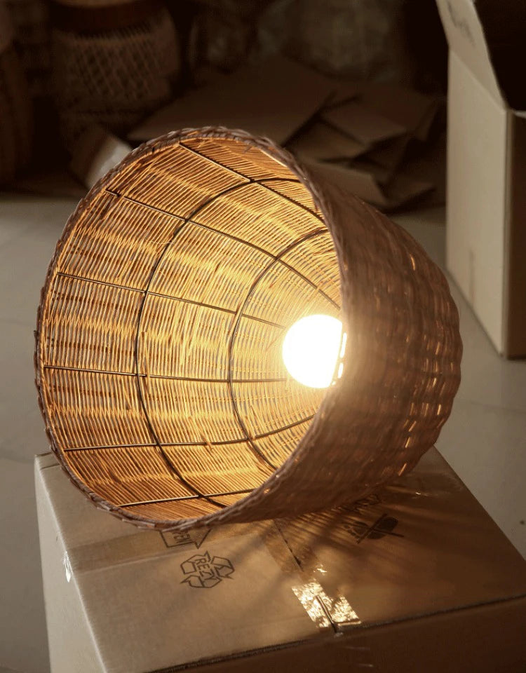 New Rattan Ceiling Chandelier Restaurant Retro Style Bar