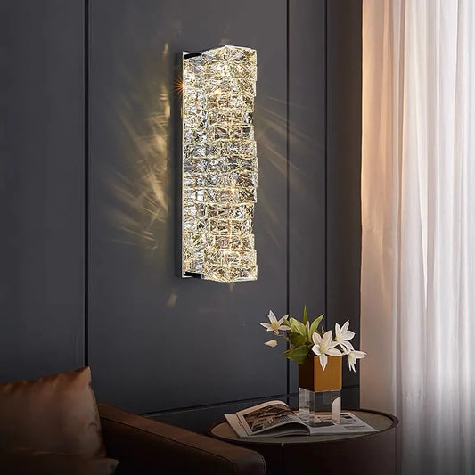 Elegant Crystal LED Wall Sconce for Luxe Interiors
