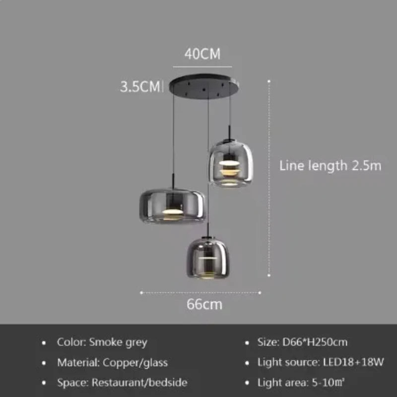 LED Glass Pendant Light Light Luxury Pendant Lamp Deco