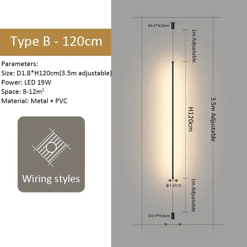 Floor Lamps Black 120cm Modern LED Floor Light
