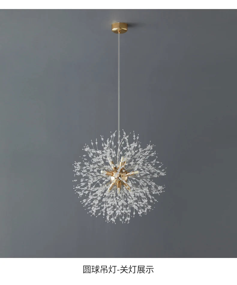 Dandelion Crystal LED Pendant