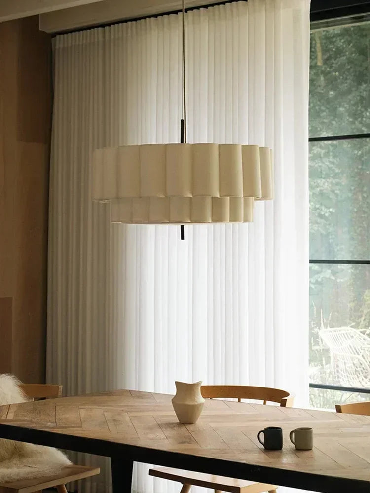 Wabi Sabi Elegance: Fabric Pendant Chandelier Lights