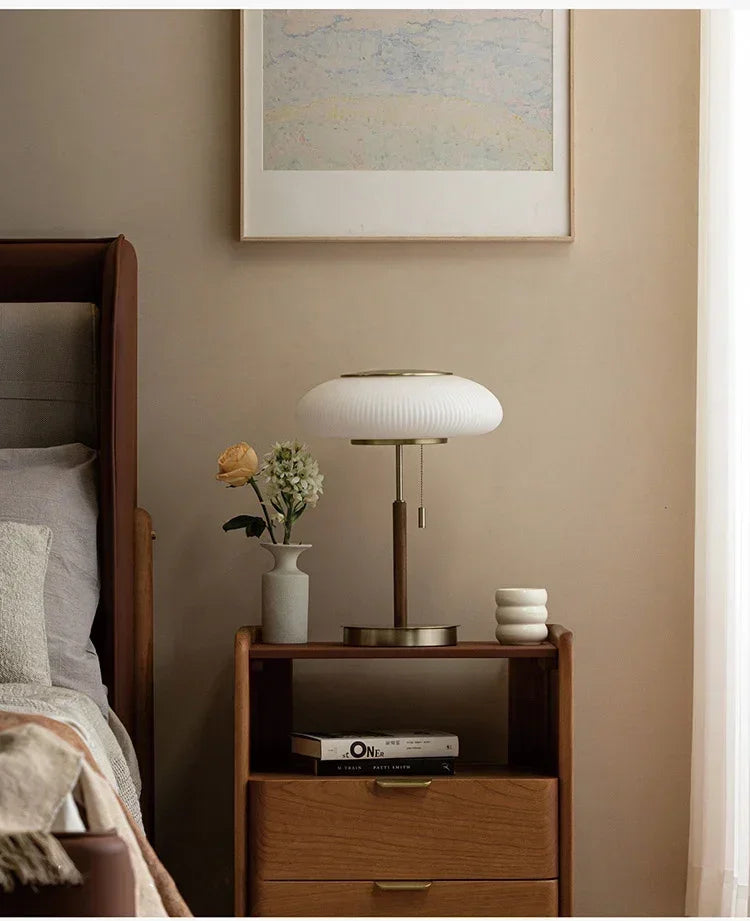 Nordic Glow: Retro White Glass LED Desk Lamp
