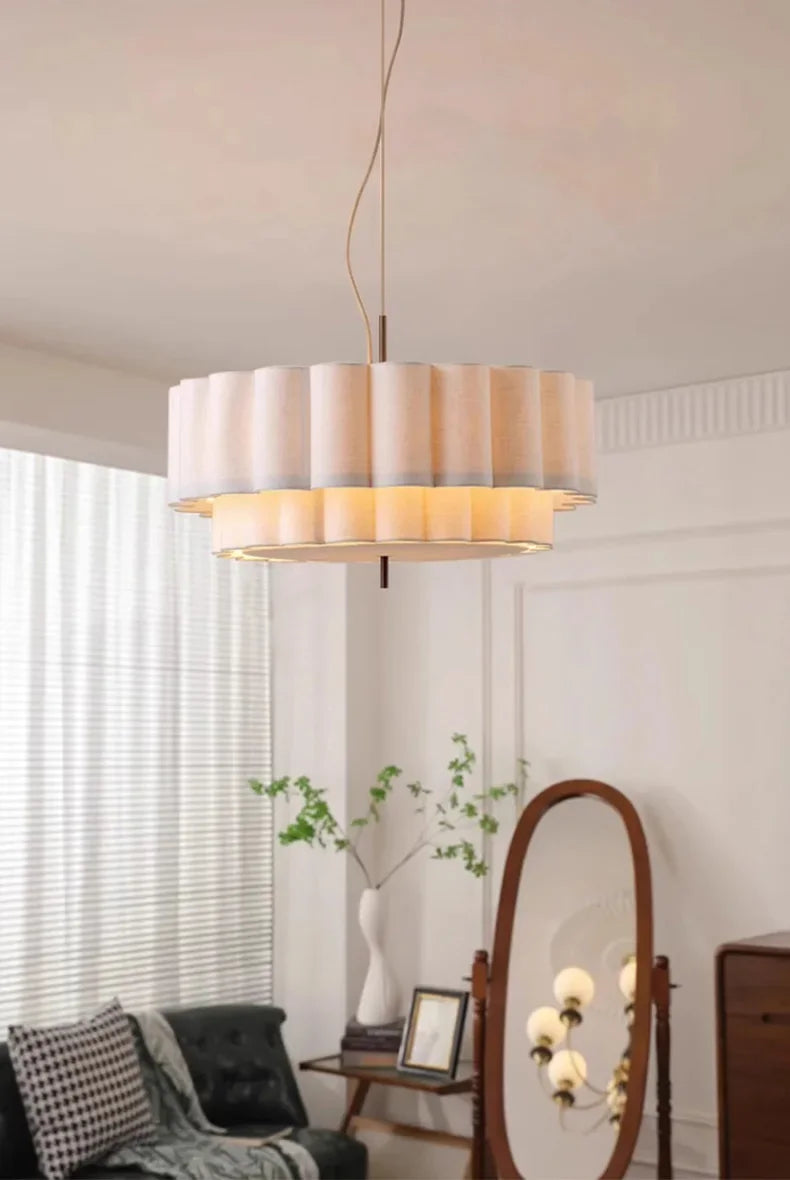 Wabi Sabi Elegance: Fabric Pendant Chandelier Lights