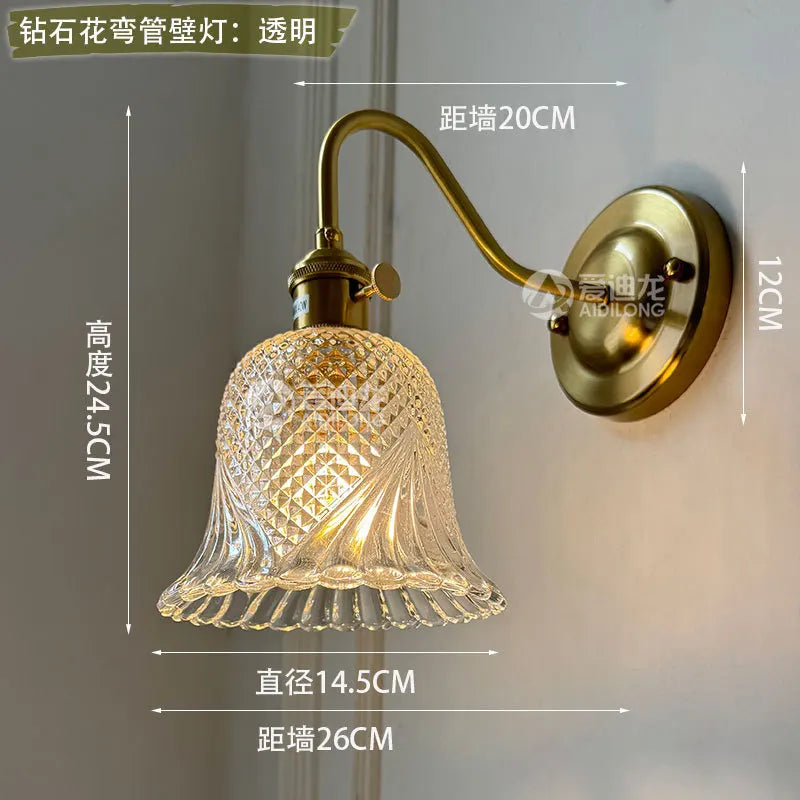 Nordic Brass & Glass Wall Sconce Elegance