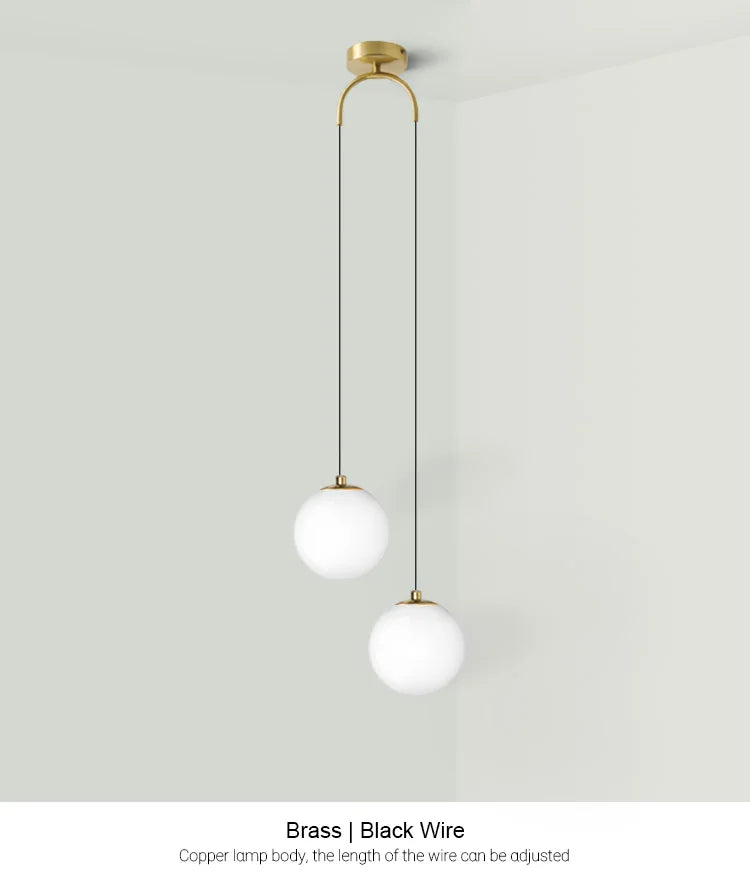 Nordic Gold Glass LED Pendant Lights