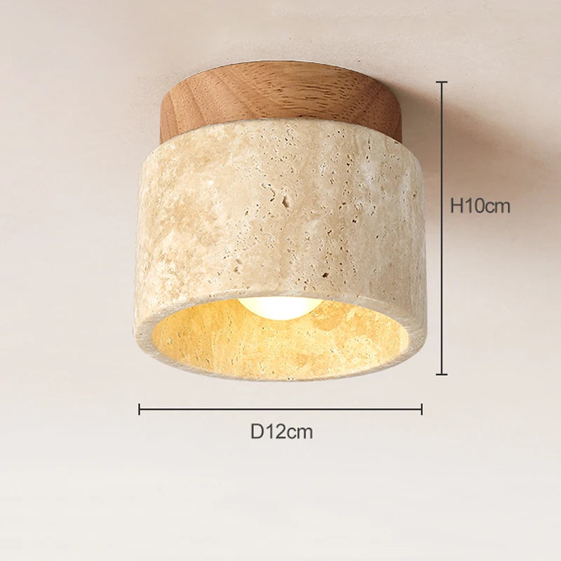 Travertine Stone Ceiling Light