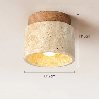 Travertine Stone Ceiling Light