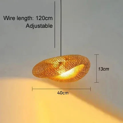 Large Woven Bamboo Pendant