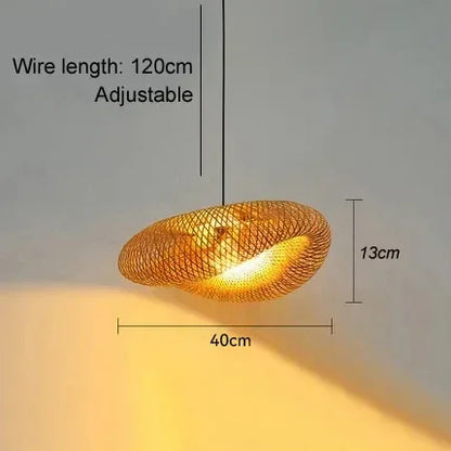 Large Woven Bamboo Pendant