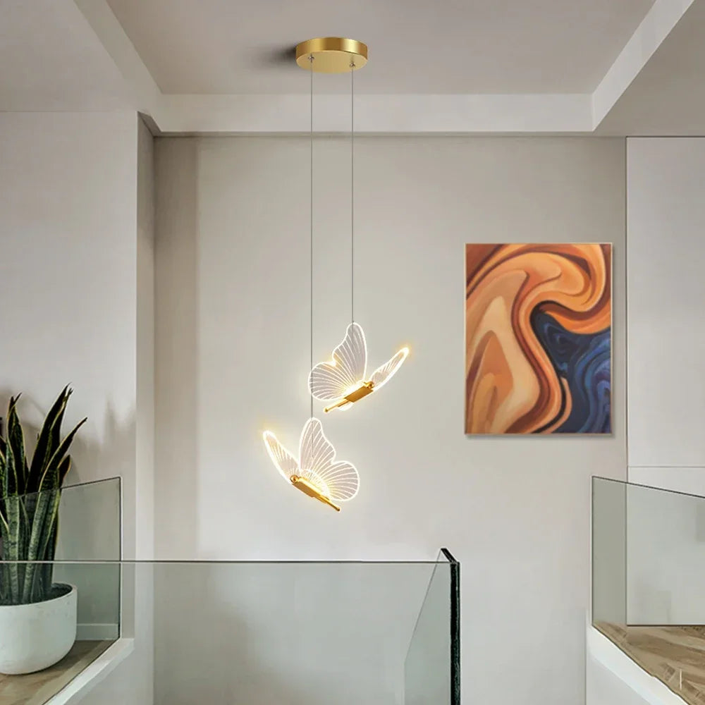 Gold Butterfly LED Pendant