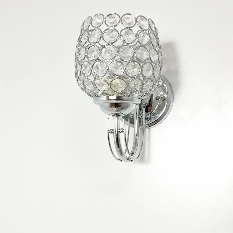 Crystal Silver Circle Wall Sconce - Elegant Lighting