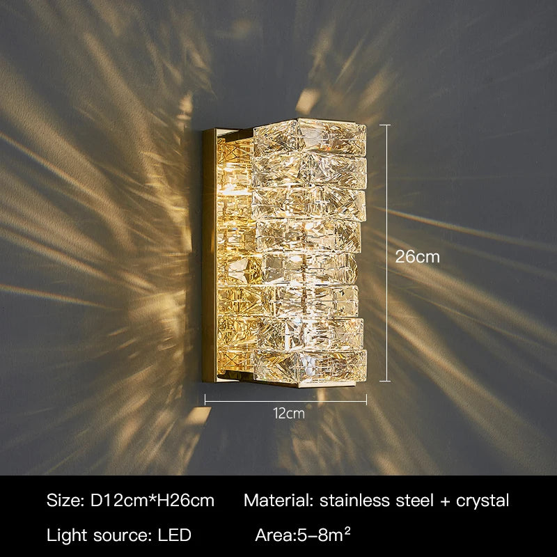 Elegant Crystal LED Wall Sconce for Luxe Interiors