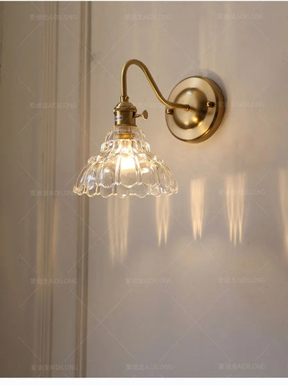 Nordic Brass & Glass Wall Sconce Elegance