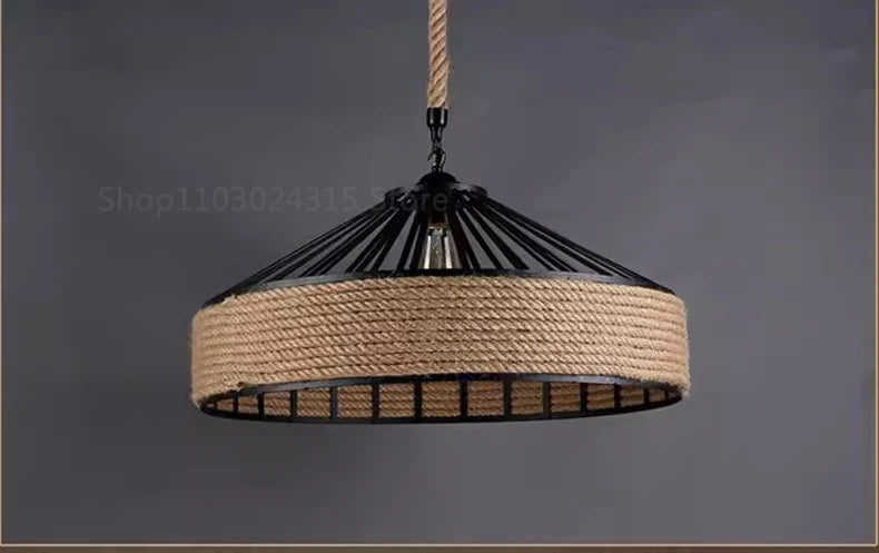 Hemp Rope Industrial Pendant