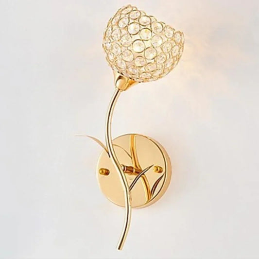 Golden Crystal LED Sconce Wall Light Decor