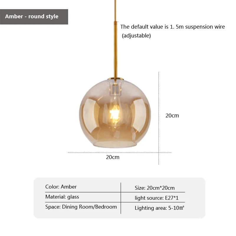 Glass Pendant Light Nordic Home Decorative Lamp