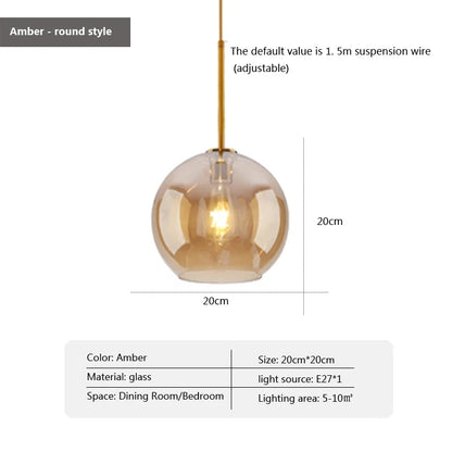 Glass Pendant Light Nordic Home Decorative Lamp