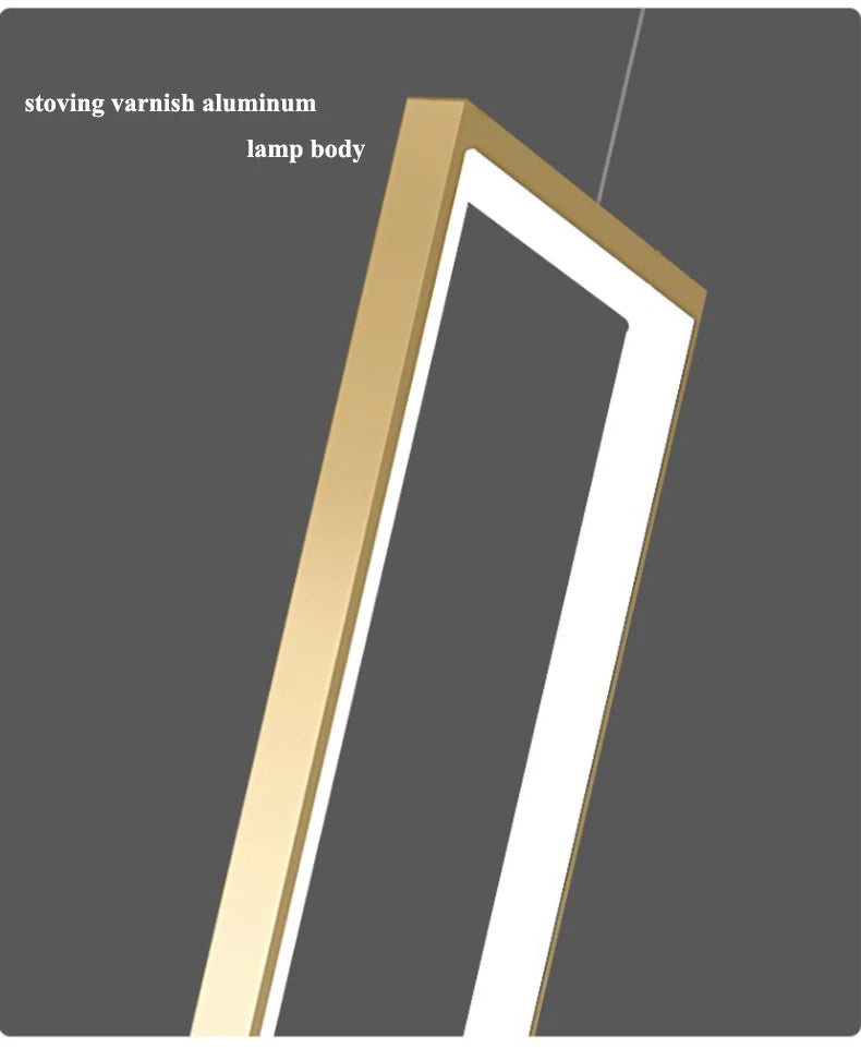 Modern Rectangle LED Pendant Light Living Room