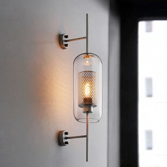 Golden Orb Modern Glass Wall Sconce Light Fixture