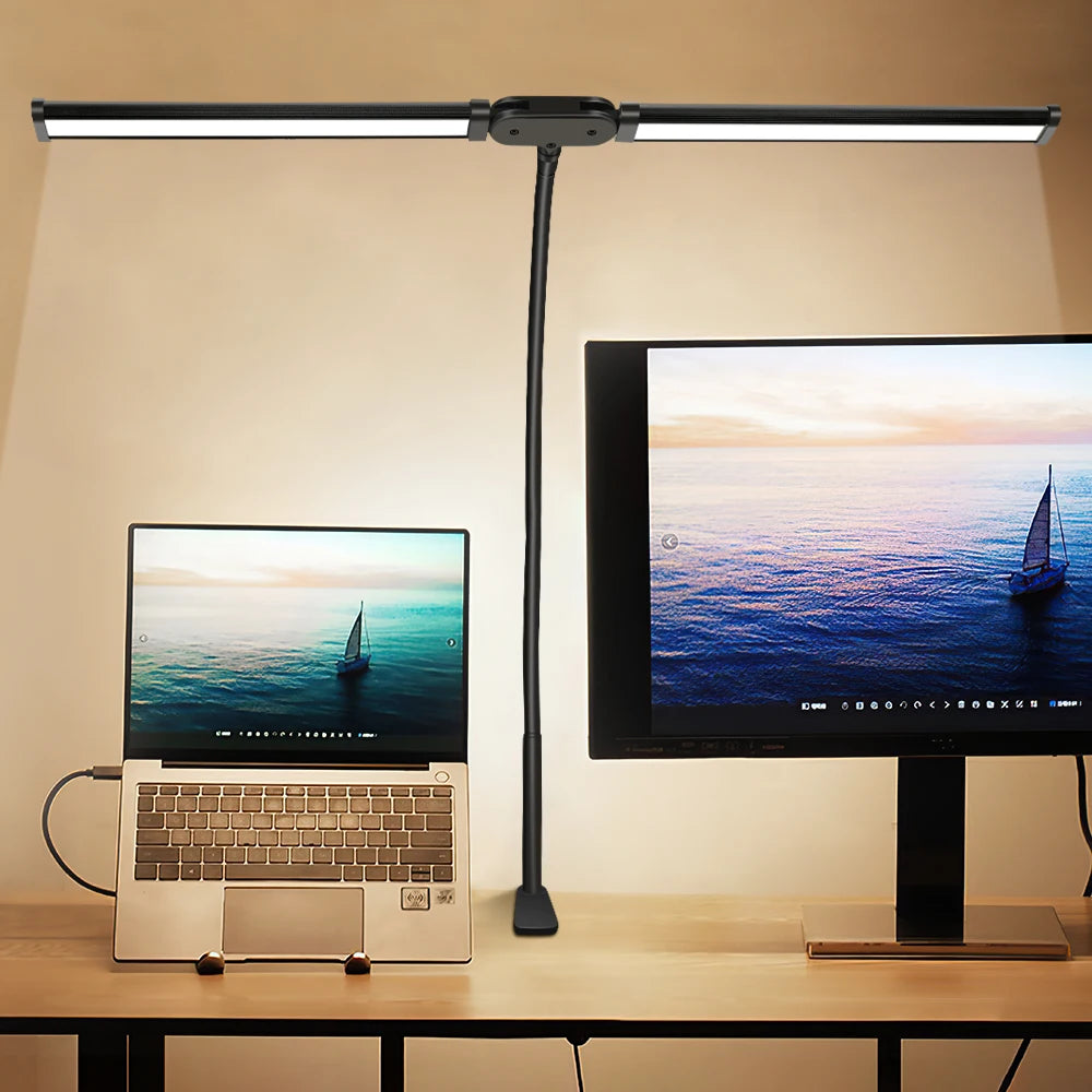 FlexiGlow LED Clamp Desk Lamp - 3 Modes & Dimmable