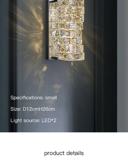 Elegant Crystal LED Wall Sconce for Luxe Interiors