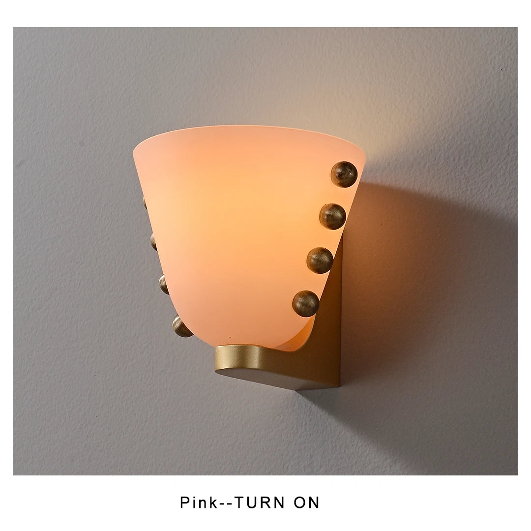 Chic Glass Bloom Wall Sconce - Pink & Green Delight